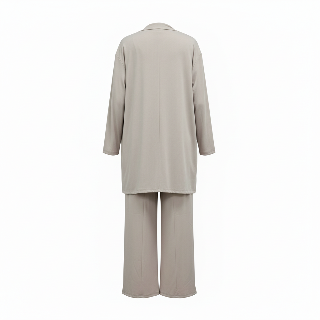 An elegant everyday women’s two-piece set with an open cardiganS