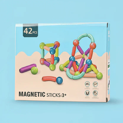 Zestaw czterdziestu dwóch magnetycznych patyczków konstrukcyjnych
