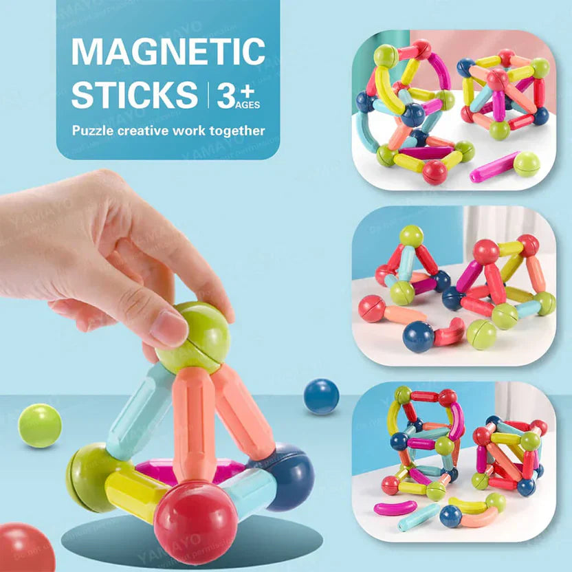 Zestaw czterdziestu dwóch magnetycznych patyczków konstrukcyjnych